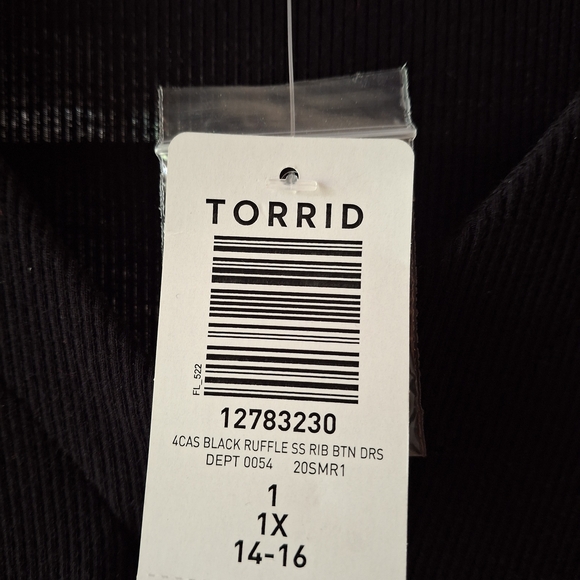 Torrid Black Ruffle Ribbed Dress - Picture 2 of 4